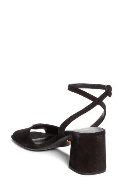 Prada Block Heel Ankle Strap Sandal In Black
