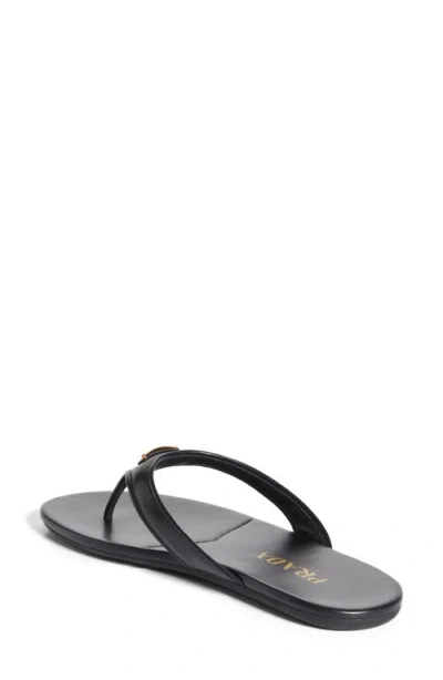 Prada Logo Flip Flop In Black