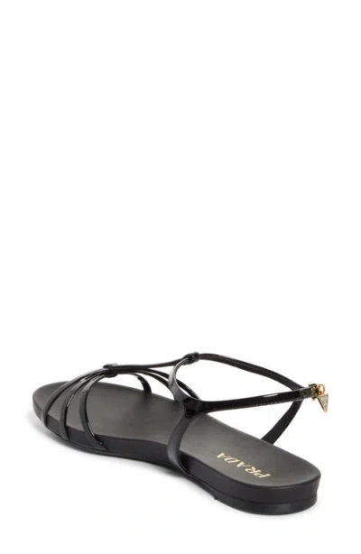 Prada Cage Strap Sandal In Black