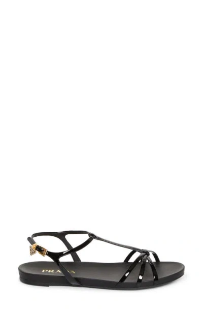 Prada Cage Strap Sandal In Black