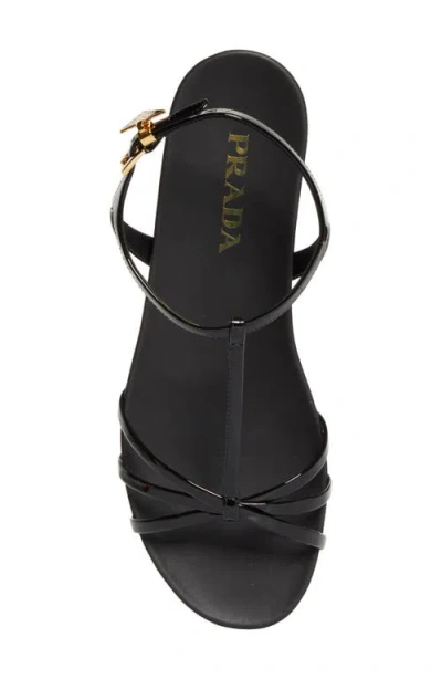 Prada Cage Strap Sandal In Black