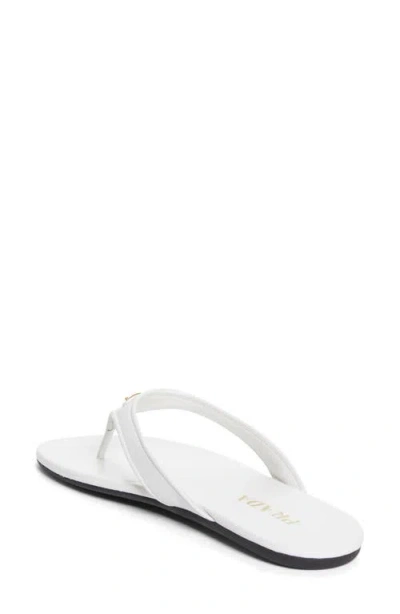 Prada Logo Flip Flop In White