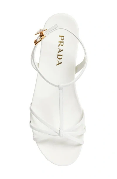 Prada Cage Strap Sandal In White