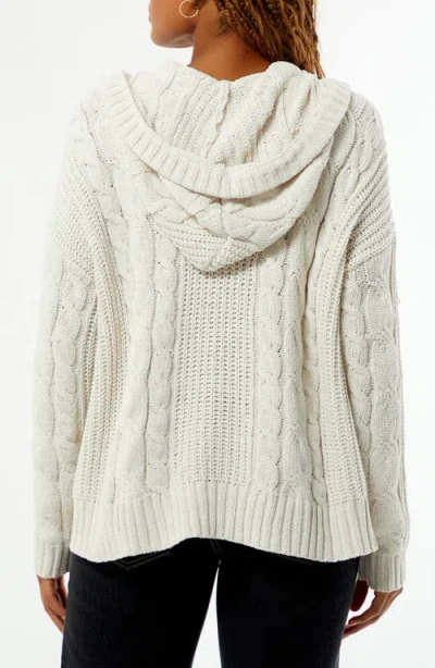 Pacsun Dylan Cable Knit Zip-up Hooded Sweater In White