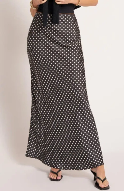 Matty M . Polka Dot Bias Cut Maxi Skirt In Multi