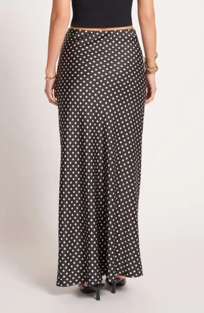 Matty M . Polka Dot Bias Cut Maxi Skirt In Multi