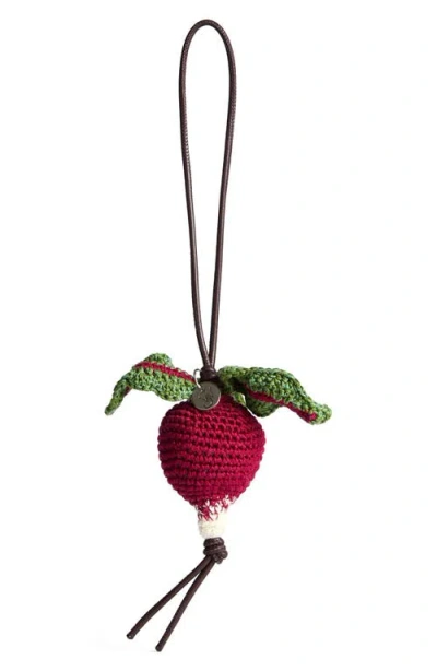 Jw Anderson Crocheted Radish Mercerized Cotton Bag Charm In Multi