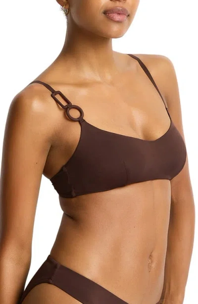 Sea Level Mythos Scoop Neck Bikini Top In Brown