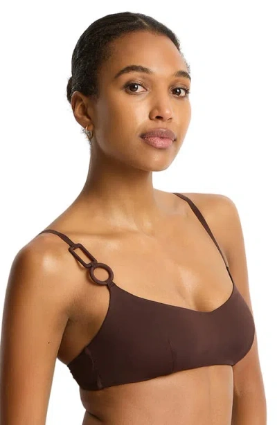 Sea Level Mythos Scoop Neck Bikini Top In Brown
