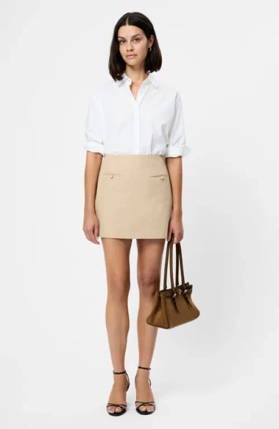 French Connection Cotton Twill Trench Miniskirt In Brown