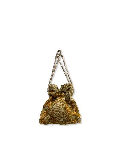 Angie Power Women's Micro Power Pouch - Venetian Brocade - Gold In Gold