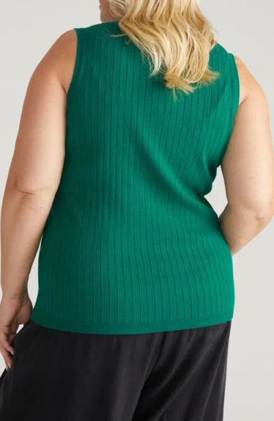 Universal Standard Workwear Rib Sweater Vest In Green