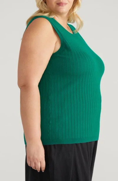 Universal Standard Workwear Rib Sweater Vest In Green