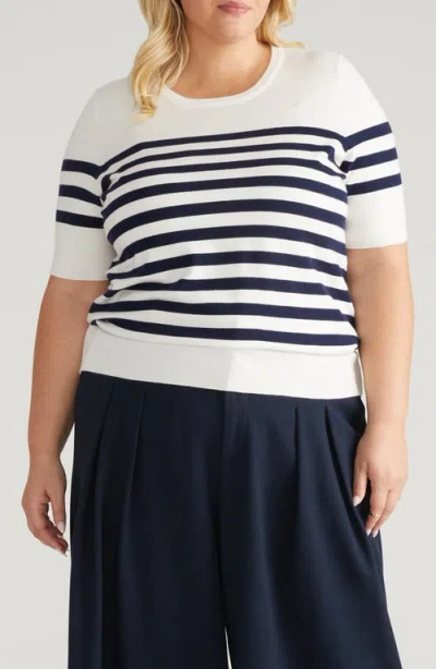 Universal Standard Rosie Short Sleeve Sweater In White