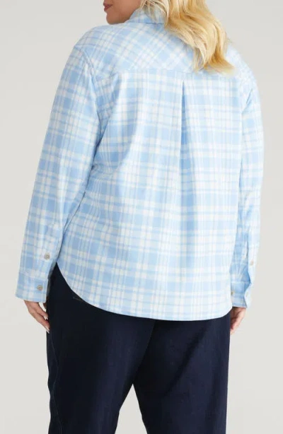 Universal Standard Maine Flannel Button-up Shirt In Blue