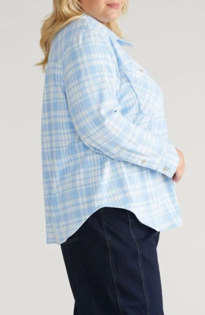 Universal Standard Maine Flannel Button-up Shirt In Blue