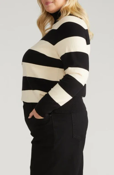 Universal Standard Renee Raglan Sleeve Turtleneck Sweater In Multi