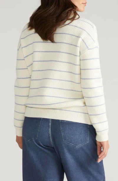Universal Standard Bruno Stripe Rib Sweater In White