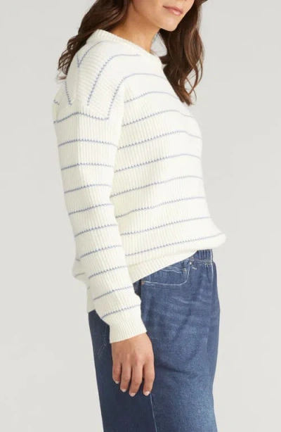 Universal Standard Bruno Stripe Rib Sweater In White