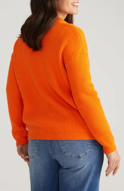 Universal Standard Bruno Stripe Rib Sweater In Orange