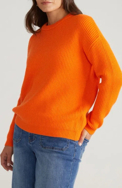 Universal Standard Bruno Stripe Rib Sweater In Orange