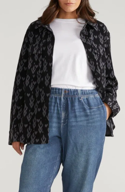 Universal Standard Maine Flannel Button-up Shirt In Black