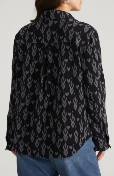 Universal Standard Maine Flannel Button-up Shirt In Black