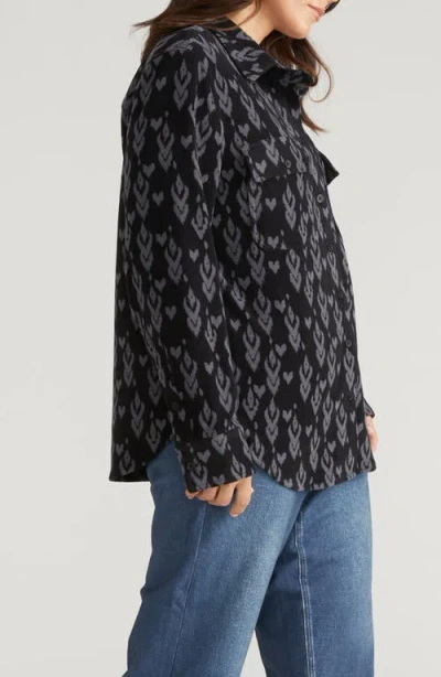 Universal Standard Maine Flannel Button-up Shirt In Black