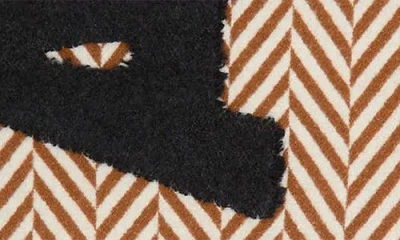 Jw Anderson Logo Wool & Alpaca Blend Fringe Scarf In Brown