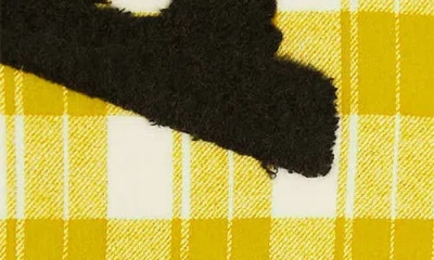 Jw Anderson Logo Wool & Alpaca Blend Fringe Scarf In Yellow