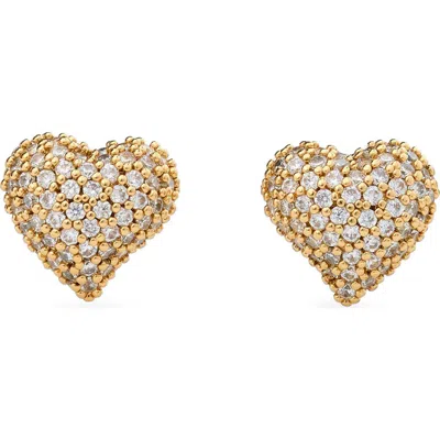 Kate Spade Amour Cubic Zirconia Gold-tone Pave Stud Earrings