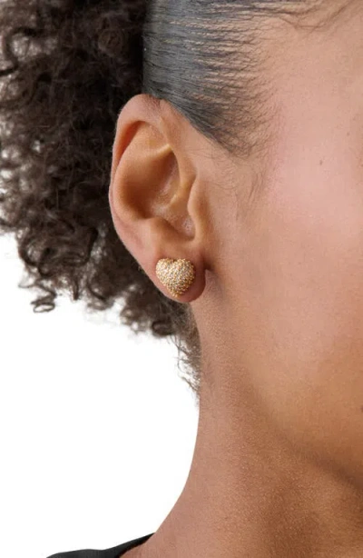 Kate Spade Amour Cubic Zirconia Gold-tone Pave Stud Earrings