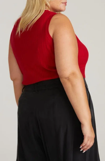 Universal Standard Workwear Rib Sweater Vest In Red