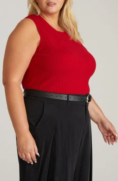 Universal Standard Workwear Rib Sweater Vest In Red