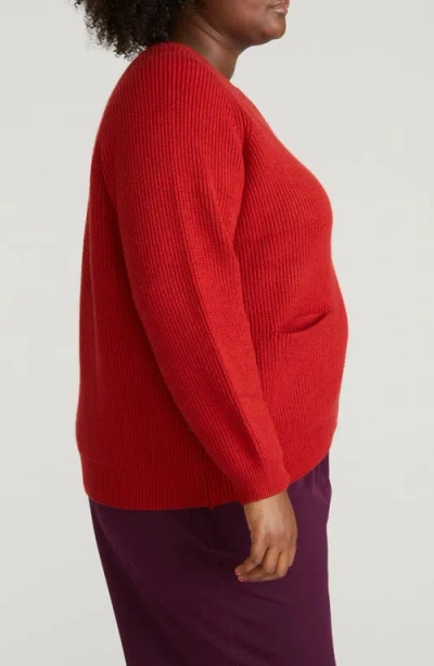 Universal Standard Vicki Zip-up Cardigan In Red