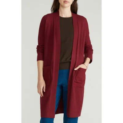 Universal Standard Long Open Front Cardigan In Red