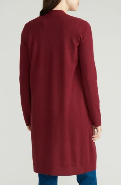Universal Standard Long Open Front Cardigan In Red