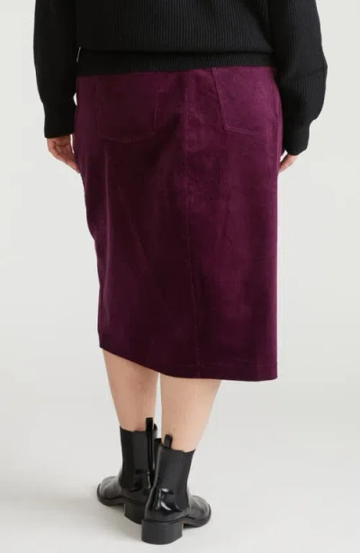Universal Standard Corduroy Midi Skirt In Purple
