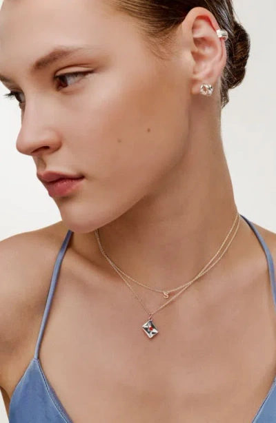 Oak & Luna Sealed With A Kiss Necklace In Metallic