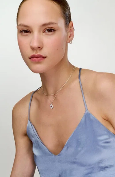 Oak & Luna Sealed With A Kiss Necklace In Metallic