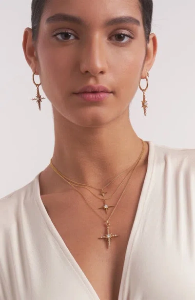 Oak & Luna Northern Star Necklace With 0.3ct Diamond In Gold