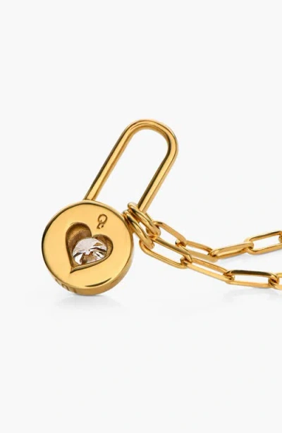 Oak & Luna Lock & Luna Charm With Round Cut Moissanite In Gold