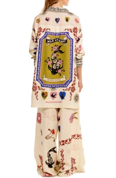 Agua Bendita Winter Matches Wide Leg Cover-up Pants In Green