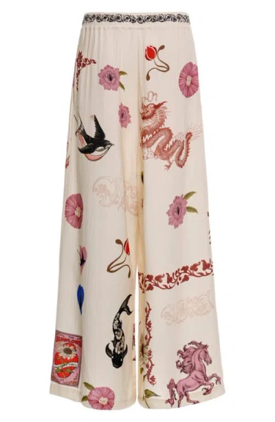 Agua Bendita Winter Matches Wide Leg Cover-up Pants In Green