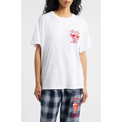 Boys Lie Loverboy Graphic Slub Boyfriend T-shirt In White