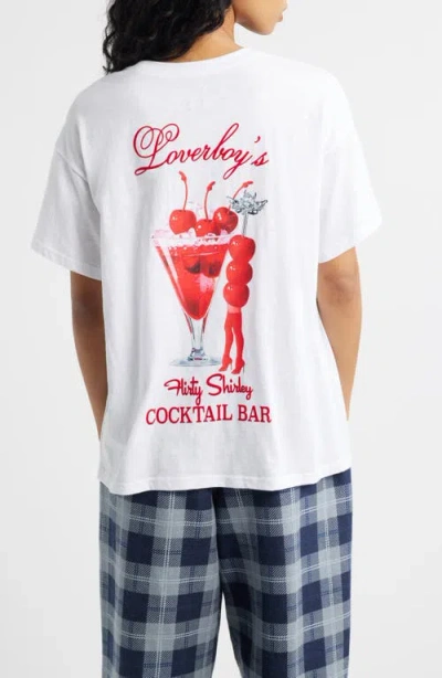 Boys Lie Loverboy Graphic Slub Boyfriend T-shirt In White