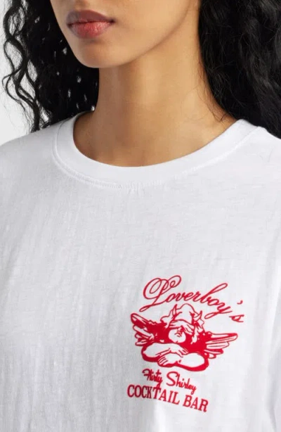 Boys Lie Loverboy Graphic Slub Boyfriend T-shirt In White
