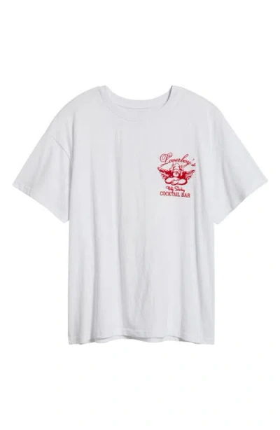 Boys Lie Loverboy Graphic Slub Boyfriend T-shirt In White