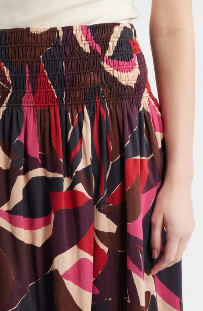 Rails Alessa Smock Waist Cotton Midi Skirt In Multi