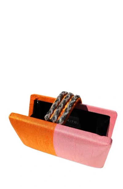 Simitri Color Block Braided Clutch In Orange
